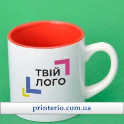 Чашка для сублимации Sublime белая с лого цветная внутри 150 мл